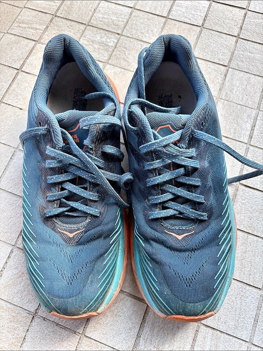Hoka One Speedgoat 4 Blue & Orange Athletic Shoes